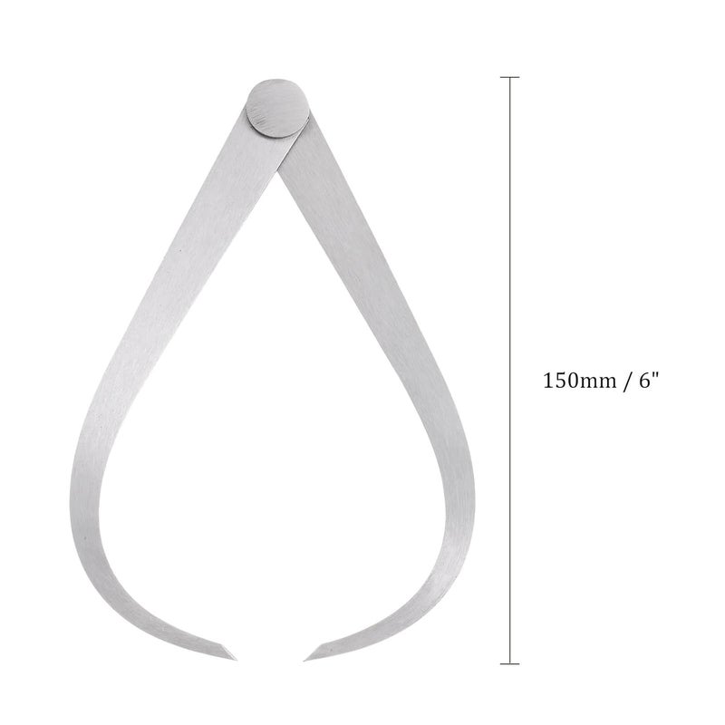 Kozelo Firm Joint Outside Caliper - [6 Inch] Stainless Metal Firm Friction Joint Measurement Tool for Size Measuring Use, Silver Tone - Image 3